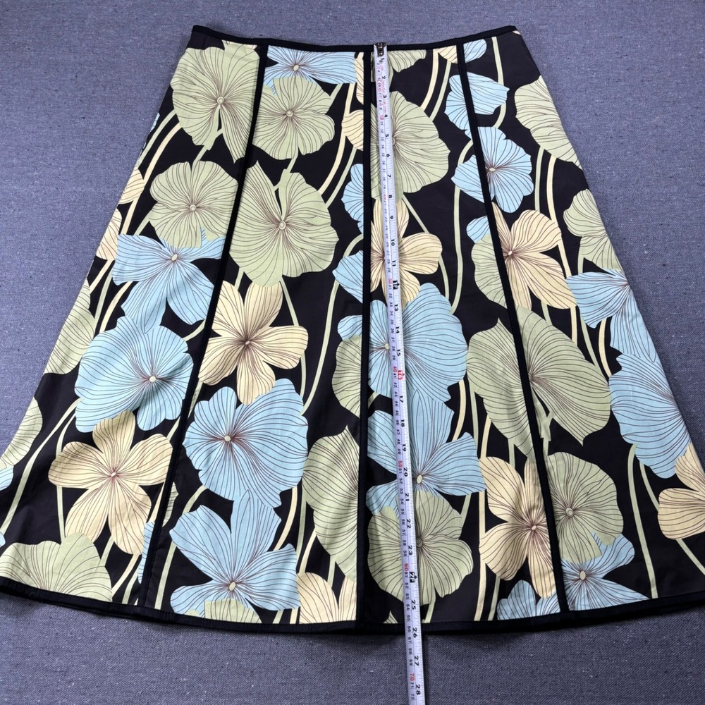 Final Touch Y2K Paneled Midi Skirt Womens Large Black Floral A Line Whimsigoth - Picture 5 of 5